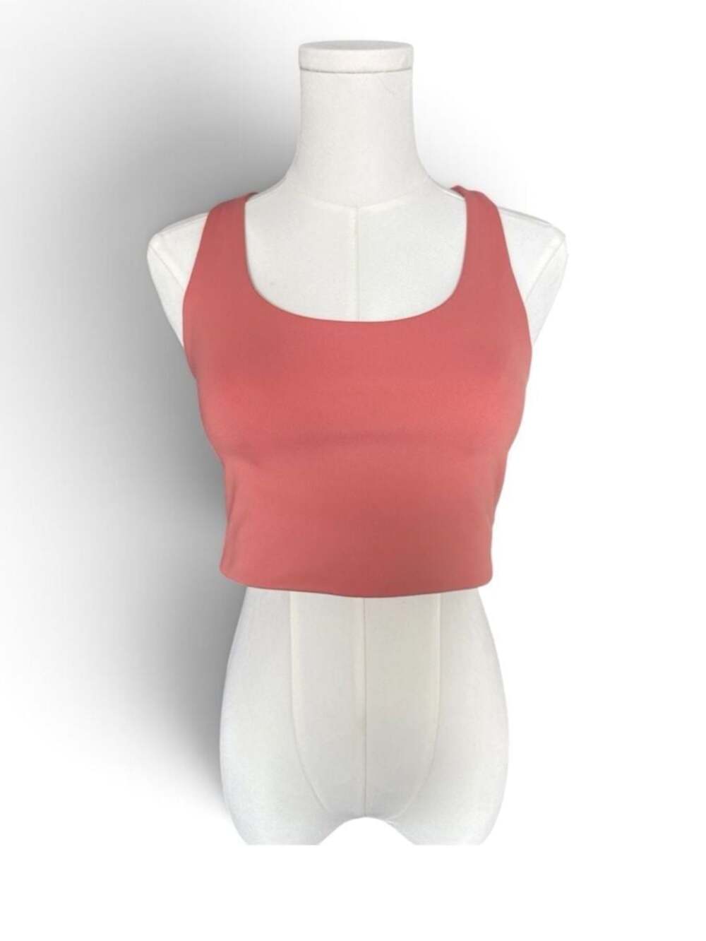 Girlfriend Collective Tomato Pink Tommy Cropped Bra Tank Top - Sz M